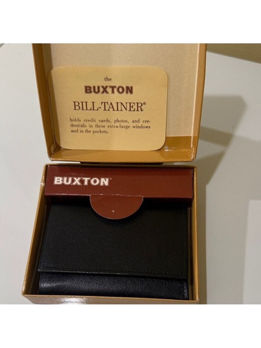 Buxton  men’s wallet Vintage Black Bill-Tainer Card Holder Authentic wallet